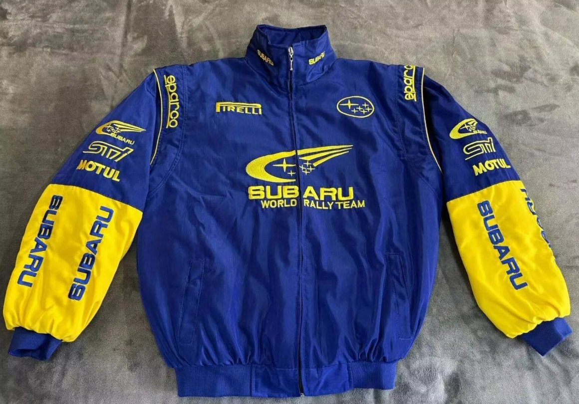 Subaru F1 Vintage jacket Blue Yellow