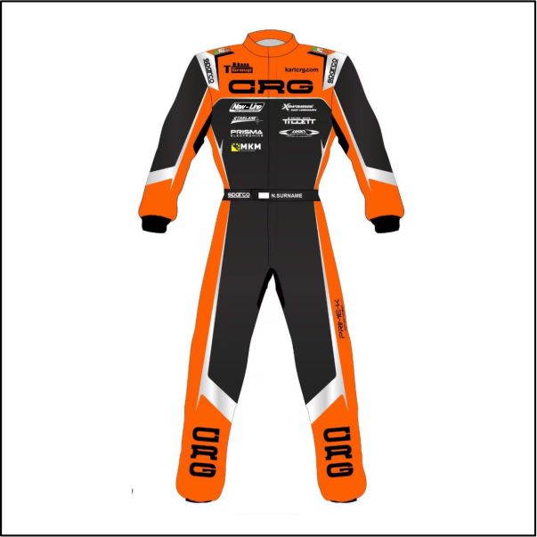 2025 CRG Kart Team Suit Orange - Black