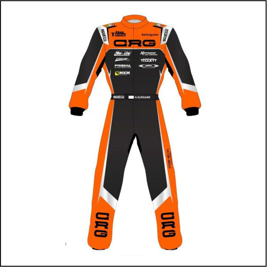 2025 CRG Kart Team Suit Orange - Black