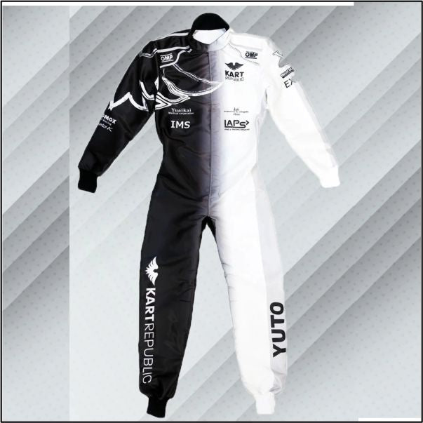 kart republic karting suit White - Black