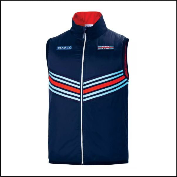 Sparco Martini Racing Striped Gilet Navy Blue