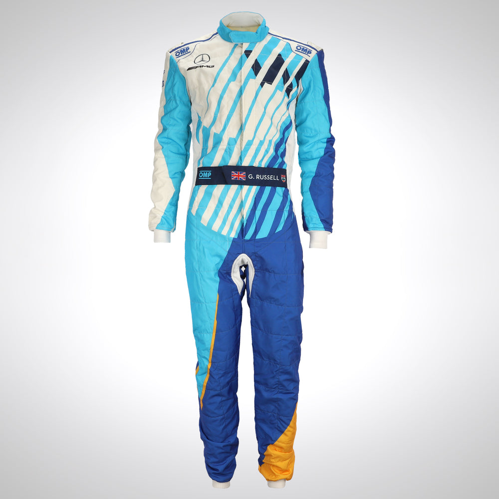 2021 George Russell OMP F1 Race Suit Blue