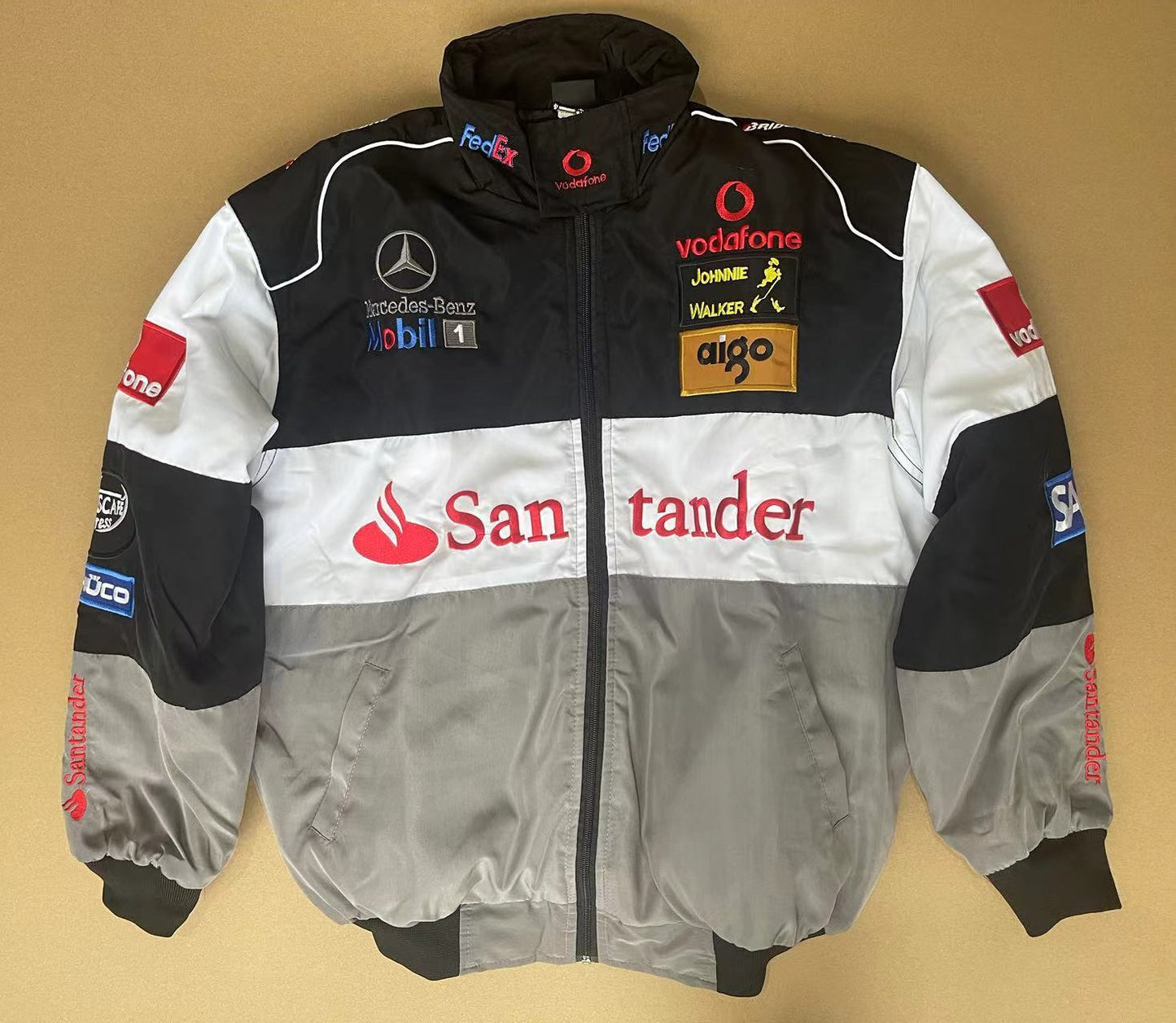 Mercedes Benz F1 Vintage jacket Black Gray