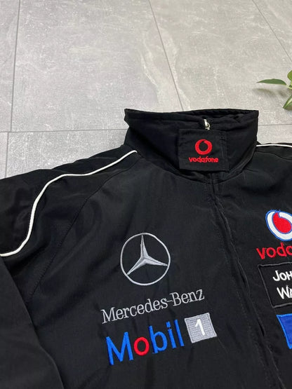 F1 Vintage Mercedes Benz Vodafone Jacket Black