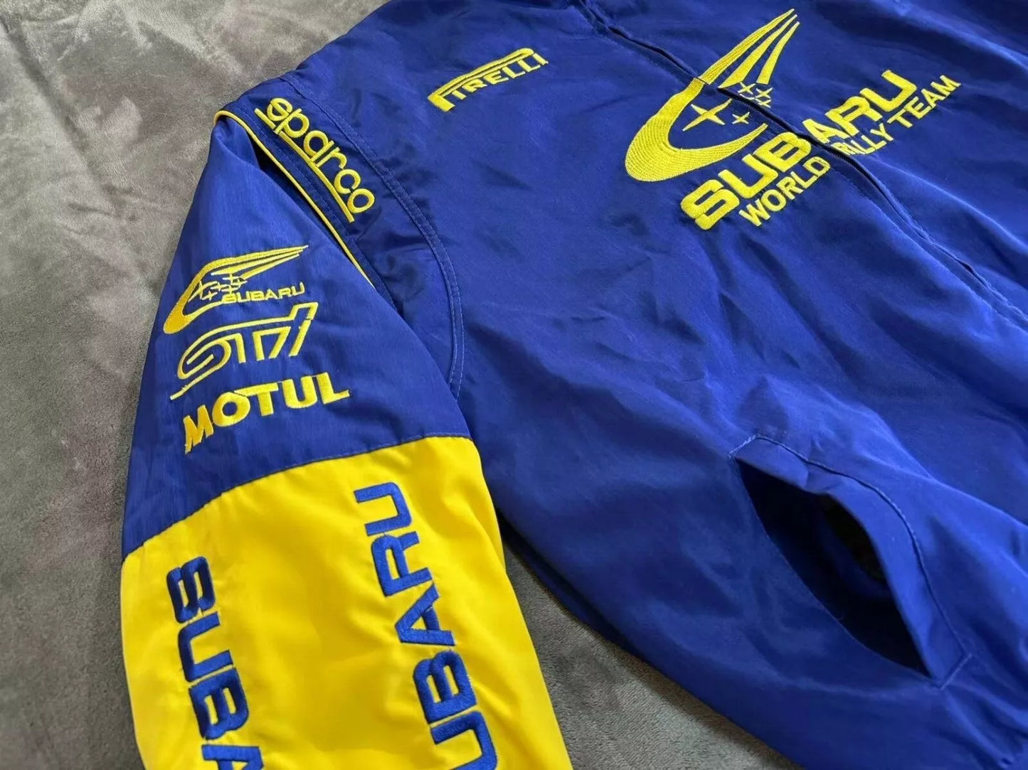 Subaru F1 Vintage jacket Blue Yellow