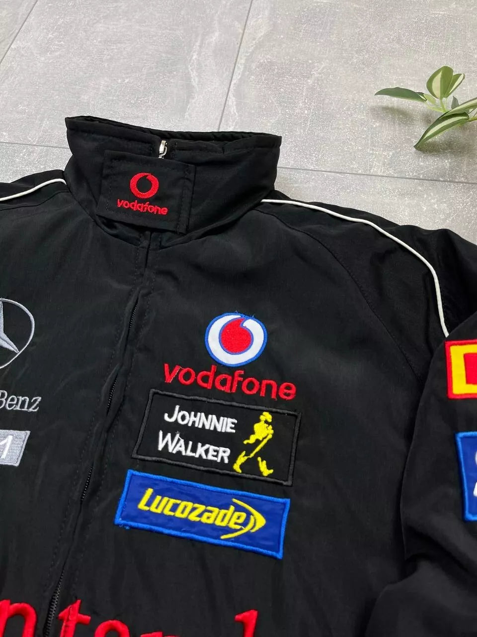 F1 Vintage Mercedes Benz Vodafone Jacket Black