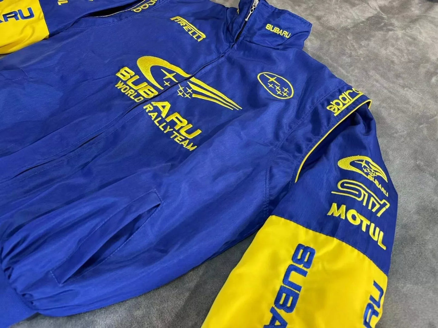 Subaru F1 Vintage jacket Blue Yellow