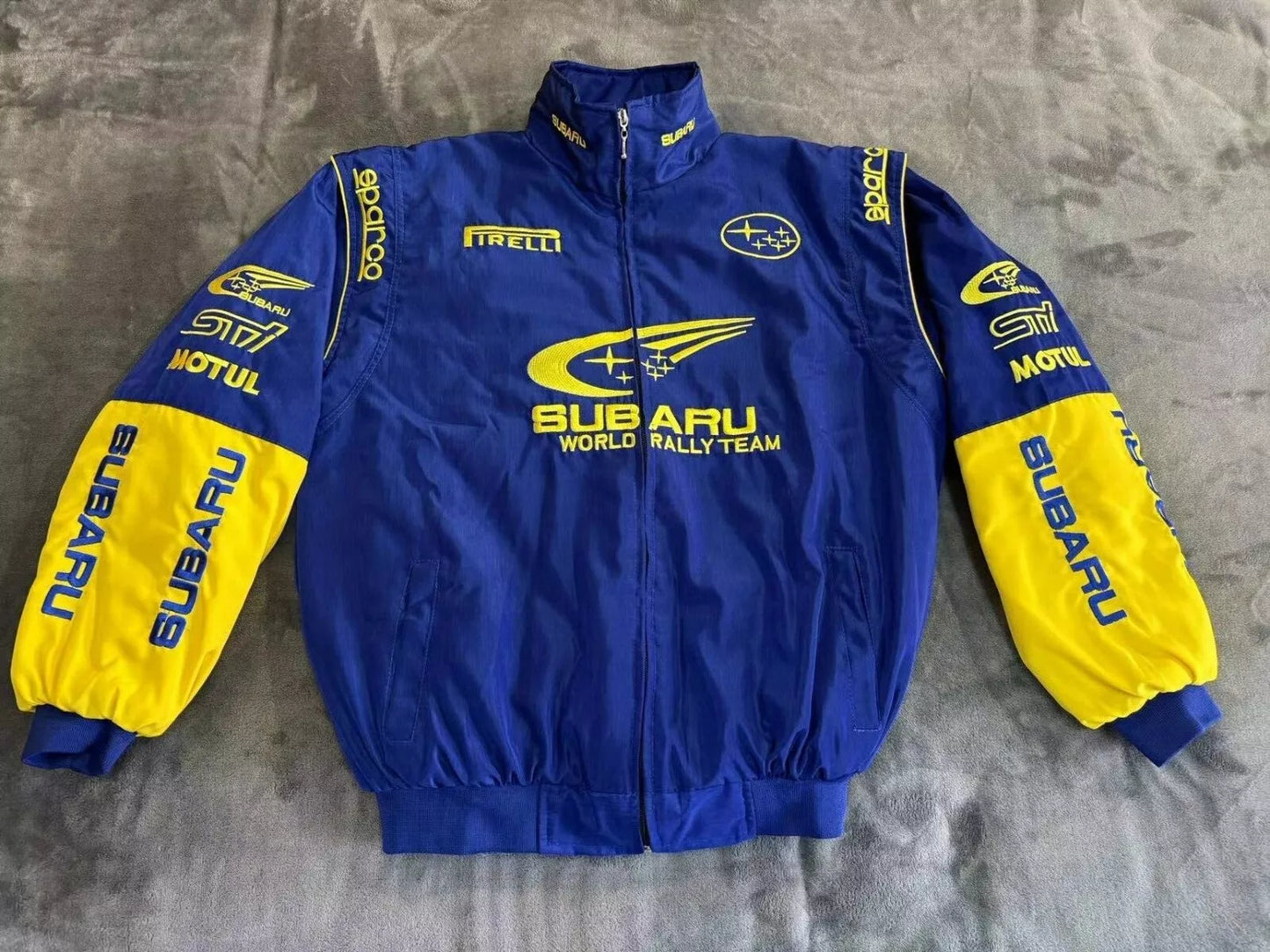 Subaru F1 Vintage jacket Blue Yellow