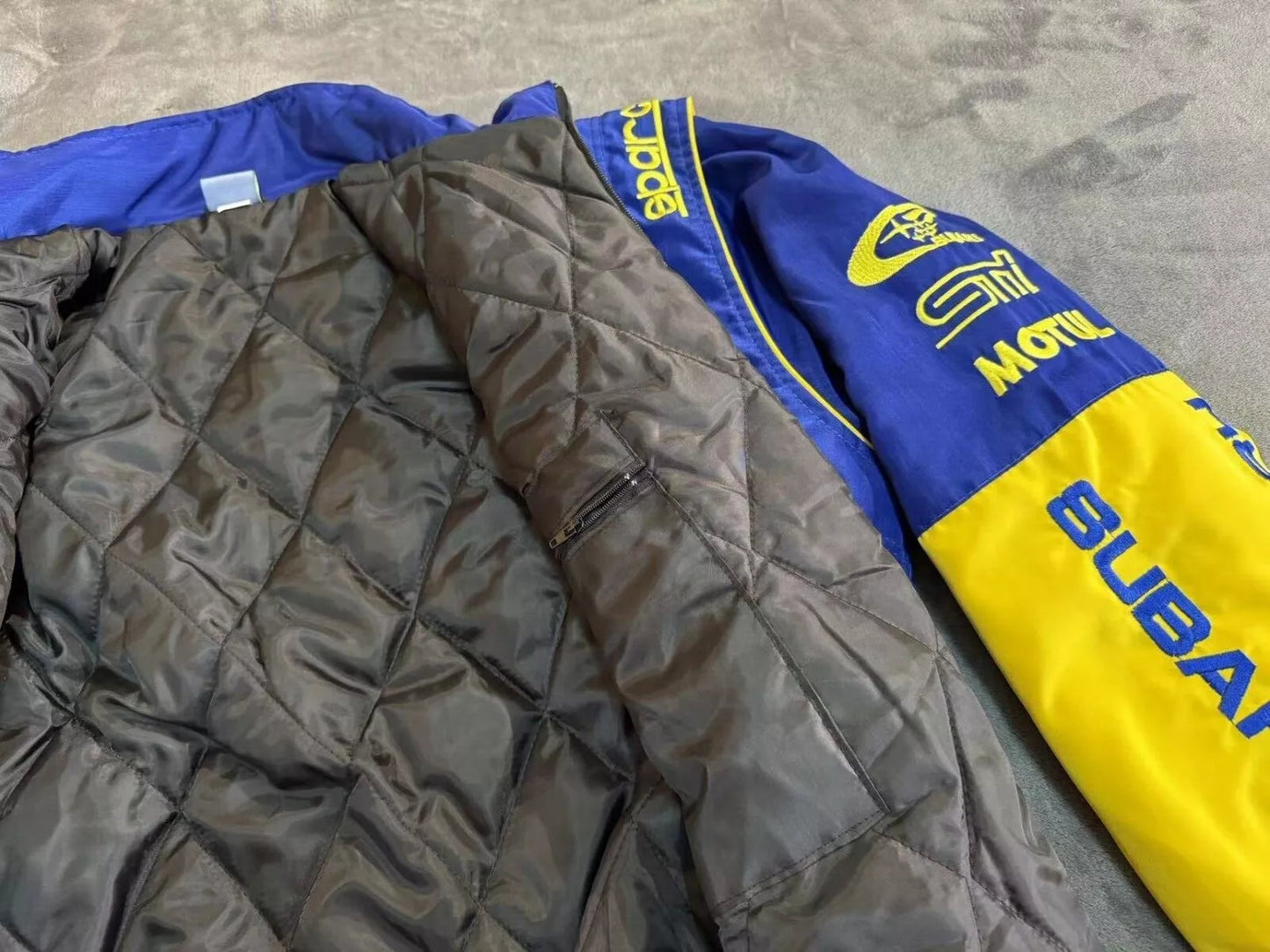 Subaru F1 Vintage jacket Blue Yellow