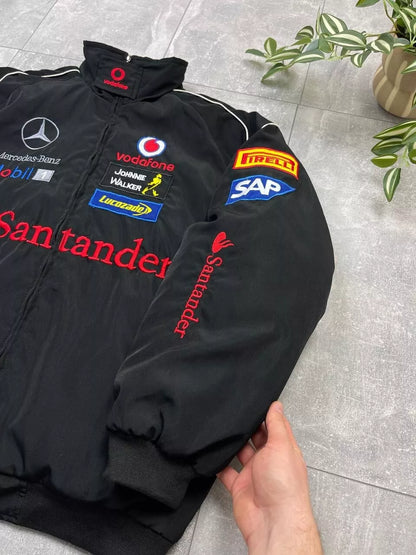 F1 Vintage Mercedes Benz Vodafone Jacket Black